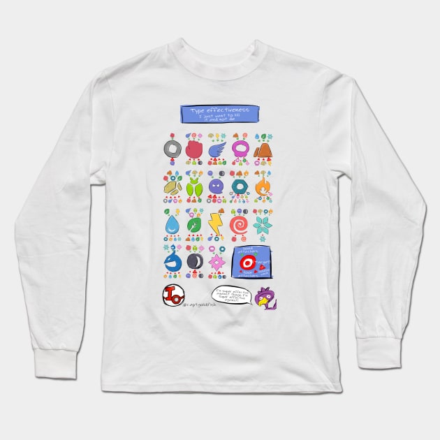 Type Chart Long Sleeve T-Shirt by CaptGoldfish